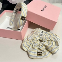 Super Quality Miu Miu Striped Hairring and Hair Clip Set 3126 White 2025