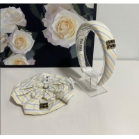 Super Quality Miu Miu Striped Hairring and Hair Clip Set 3126 White 2025