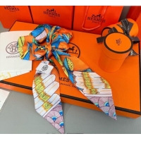 Cheapest Hermes Tree Twilly Silk Bandeau and Hairring Set 0724 Orange 2025