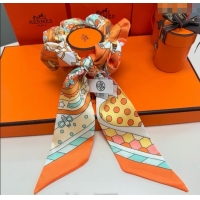 Buy Fashionable Hermes Forest Twilly Silk Bandeau and Hairring Set 0724 Orange 2025