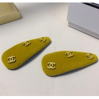 Buy Cheap Chanel Velvet Hair Clip with CC CH091101 Yellow 2025 (PAIR)