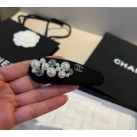Luxury Discount Chanel Pearls Hair Clip CH091104 Black 2025