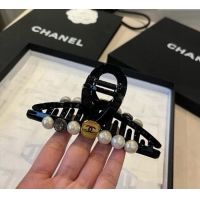 Luxury Discount Chanel Hair Clip with Pearls CH0911015 Black 2025