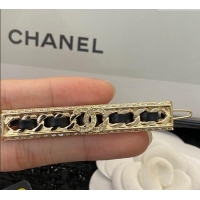 Unique Discount Chanel Hair Clip with Leather CH0911024 Black 2025