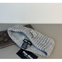 Shop Classic Miu Miu Knit Headband MIU0911043 Grey 2025