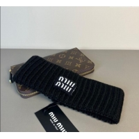 Original Cheap Miu Miu Knit Headband MIU0911043 Black 2025