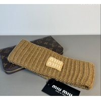 Famous Brand Miu Miu Knit Headband MIU0911043 Brown 2025