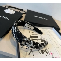 Luxury Cheap Chanel Tweed Headband CH0911062 Black 2025
