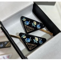 Best Price Prada Flora Hair Clip 0916 Black 2025 (PAIR)