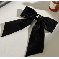 Buy Classic Chanel Velvet Bow Hair Clip CH103128 Black 2025