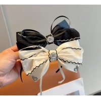 Best Price Miu Miu Bow Hair Clip MM111201 White/Black 2025