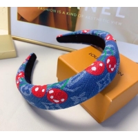 New Cheap Louis Vuitton LV x TM Cerise Cherry Denim Headband LV111238 Blue 2025