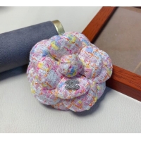 Luxurious Chanel Tweed Camellia Bloom Hairclip/Brooch CH111239 Pink 2025
