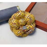 Top Design Chanel Tweed Camellia Bloom Hairclip/Brooch CH111239 Bright Yellow 2025