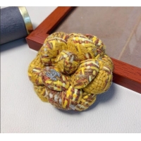Top Design Chanel Tweed Camellia Bloom Hairclip/Brooch CH111239 Bright Yellow 2025