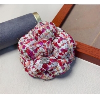 Best Price Chanel Tweed Camellia Bloom Hairclip/Brooch CH111239 Red 2025