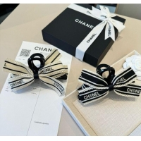 Fashion Discount Chanel Bow Hairclip CH111247 White/Black 2025