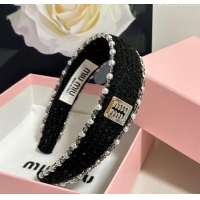 Elegant Discount Miu Miu Pearls Headband MM111252 Black 2025