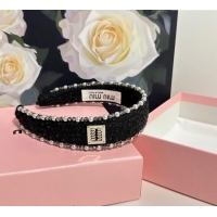 Elegant Discount Miu Miu Pearls Headband MM111252 Black 2025