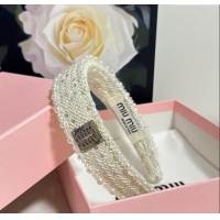 Buy Fashionable Miu Miu Pearls Headband MM111252 White 2025