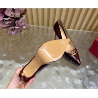 Classic Hot Valentino The Bold Edition VLogo Platform Pumps 11.8cm in Patent Leather Dark Burgundy VLTN121602 1216013