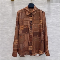 Buy Promotional Louis Vuitton Silk Shirt LV121808 Brown 2025