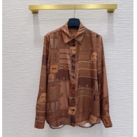 Buy Promotional Louis Vuitton Silk Shirt LV121808 Brown 2025