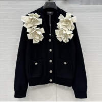 Top Quality Chanel Wool & Cashmere Cardigan CH121819 Black 2025