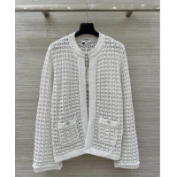Popular Style Cheap Chanel Knit Cardigan CH121823 White 2025