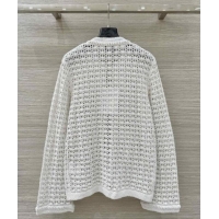 Popular Style Cheap Chanel Knit Cardigan CH121823 White 2025