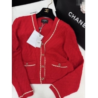Good Product Discount Chanel Knit Cardigan CH121824 Red 2025