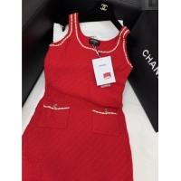 Luxury Cheap Chanel Knit Dress CH121826 Red 2025