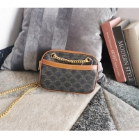 Original Cheap Celine Patapans Small Bag in Triomphe Canvas and Calfskin 196252 Brown 2024