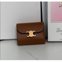 Grade Quality Celine Small Wallet in Calfskin 10D783 Brown 2024