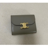 Super Quality Celine Small Wallet in Shiny Calfskin 10D783 Grey 2024