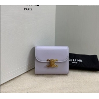 Best Price Discount Celine Small Wallet in Shiny Calfskin 10D783 Purple 2024