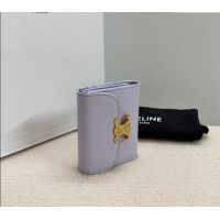 Best Price Discount Celine Small Wallet in Shiny Calfskin 10D783 Purple 2024