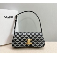 Best Price Celine Medium Lola Shoulder bag in Triomphe Canvas 115532 Black 2024