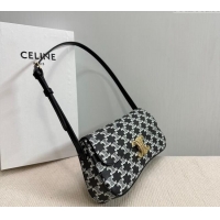 Best Price Celine Medium Lola Shoulder bag in Triomphe Canvas 115532 Black 2024