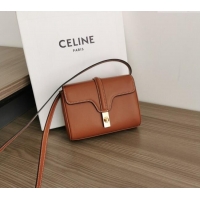 Best Product Celine Mini Soft 16 Bag in Calfskin 100352 Brown 2024