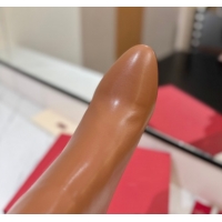 Good Quality Valentino Maxi-VLogo Heel Ankle Boots 8cm in Calfskin Leather Brown VLTN121603 51216027