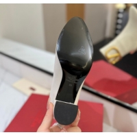 Grade Quality Valentino Maxi-VLogo Heel Ankle Boots 8cm in Calfskin Leather White VLTN121603 51216028