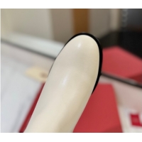 Top Grade Valentino VLogo Heel Ankle Boots 5.5cm in Calfskin and Canvas White VLTN121605 1216032