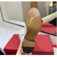 Good Quality Valentino VLogo Heel High Boots 5.5cm in Calfskin Leather White VLTN121605 1216036