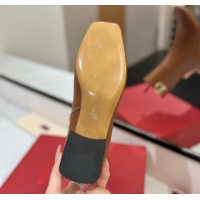 Luxury Valentino VLogo Type Heel Ankle Boots 3cm in Calfskin Leather Brown VLTN121606 1216042