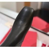 Discount Valentino VLogo Type Heel Ankle Boots 3cm in Calfskin Leather Black 2025 VLTN121606 1216043