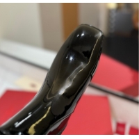 Buy Luxury Valentino VLogo Type Heel High Boots 3cm in Patent Leather Black VLTN121606 1216045