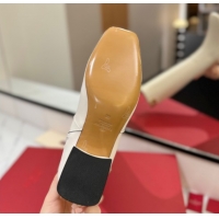 Grade Quality Valentino VLogo Type Heel High Boots 3cm in Calfskin Leather White VLTN121606 51216046