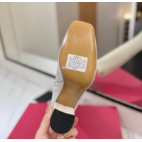 Cheap Price Valentino The Bold Edition VLogo Heel High Boots 9cm in Calfskin Leather White VLTN121607 1216057