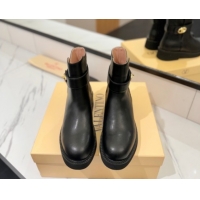 Durable Valentino VLogo Locker Heel Ankle Boots 4cm in Calfskin Leather Black VLTN121608 1216058